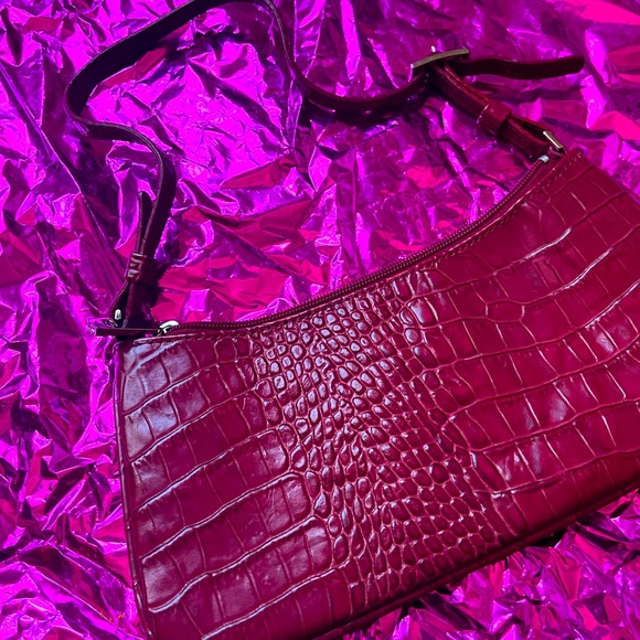 EXPRESS Burgundy (Genuine Leather) Handbag - Picture 2 of 3